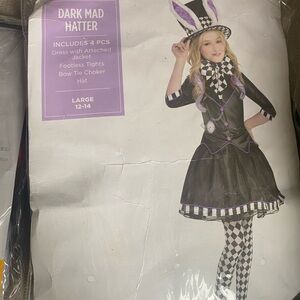 Dark Mad Hatter Kids Costume - Black and Purple